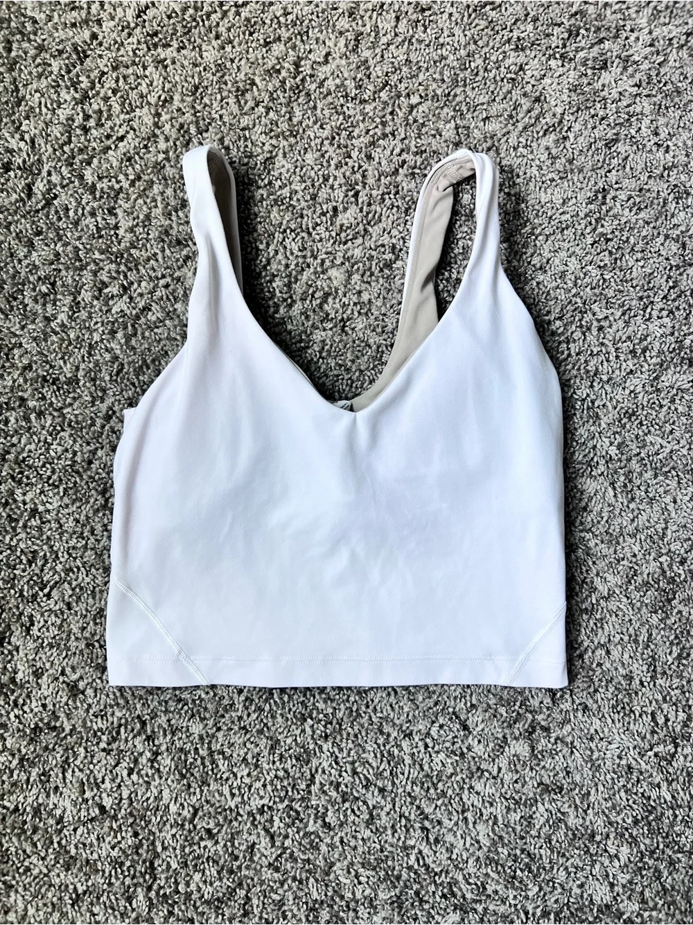 lululemon athletica White Scoop Neck Tank Top